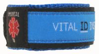 Small Adult - Teen Adjustable Medical Alert ID Bracelet~Blue