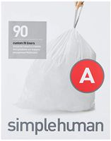 simplehuman Drawstring Trash Bags, 4.5 liters / 1.2 gallons, (90 Count) Code A Custom Fit Liners, 3 x 30pk, 90 Pack, Piece