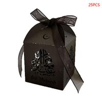 YOYOHOT 25pcs Candy Boxes Hollow Candy Box with Ribbon for Wedding Party Favors Boxes Muslim Eid Mubarak Ramadan Party Decoration