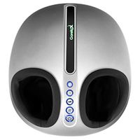 Giantex Shiatsu Foot Massager Machine with Deep-Kneading Air Compression & Heat,3-Different Intensity Heel Massage Rolling for Home or Office Use Auto-Off Timer Removable Cover Foot Massagers (Silver)