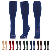 NEWZILL Compression Dress Sock (15-20 mmHg) for Men & Women - Cotton Rich Comfortable Socks - BEST Stockings for Business Casual, Running, Medical, Athletic, Edema, Diabetic (Dark Blue, L/XL)