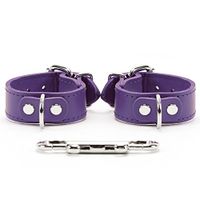 Amelia Wrist and Ankle Cuffs Full Grain Leather Stylish Handcuffs Leg Cuffs (Purple, Wrist)