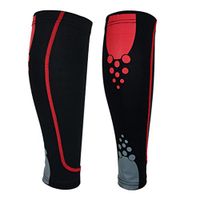 Colorido 1 Pc Unisex Sport Elastic Compression Anti-slip Calf Leg Brace Support Sleeve size XL (Black + Red)