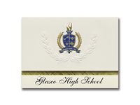 Signature Announcements Glasco High School (Glasco, KS) Graduation Announcements, Presidential style, Elite package of 25 with Gold & Blue Metallic Foil seal
