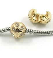 Fashion 25pcs Gold European Charm Crystal Spacer Beads Fit Necklace Bracelet pretty good party accesories talisman stylish accessories charming bracelet styling