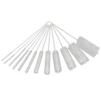 Cleaning Brush Multi-Function Tool Brush Cleaning Brush Tube Brush Household Bottle Brushes Set of 12 White