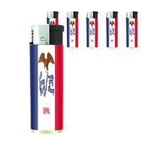 JS & Caren Iowa State Flag Lighters S1 Set of 5 Electronic Flame Cigarette Smoking
