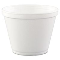 DART 12Sj20 4.2" Top & 2.7" Bottom Diameter 3.2" H Insulated Squat Foam Container, 12 oz, 4 pack (100 count)
