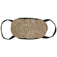 NiYoung Gold Rose Flower Anti-Dust Earloop Mouth Covers for Women Men, Pollen Cycling Cosplay Half Face Mouth Cover - Anti-Allergies