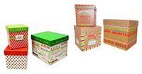 Set of 6 Alef Elegant Decorative Holiday Themed Nesting Gift Boxes -3 Boxes- Nesting Boxes Beautifully Themed and Decorated!