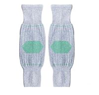 Flyusa Unisex Cotton Warm Knee Brace Pads Winter Cycling Knee Leg Warmers Knee Sleeves for Men Women(Light Grey and Green)