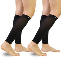 Compression Calf Sleeves (20-30mmHg) for Men & Women - Leg Compression Socks for Shin Splint,Running,Medical, Travel, Nursing (A - 2 Black, Large)