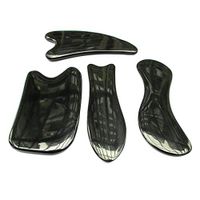 High Quality Black Buffalo Horn Guasha Board Scraping Tools Kit for SPA Acupuncture Therapy Trigger Point Treatment