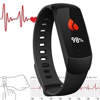 Wearable Oxygen Monitor,Fitness Activity Tracker Watch Waterproof Blood Oxygen Saturation Monitor with Vibration Alarm,HRV Heart Rate Monitor Pedometer Step Counter with APP
