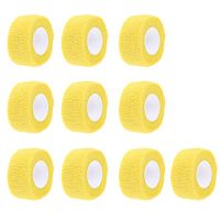 ESUPPORT 1 Inches X 5 Yards Yellow Self Adherent Cohesive Wrap Bandages Adhesive Wounds Strong Elastic First Aid Tape for Sport Wrist Ankle 10 Count