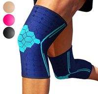 Sparthos Knee Compression Sleeves (Pair) – Support for Sports, Running, Joint Pain Relief – Knee Brace for Men and Women – Walking Cycling Tennis Hamstring Thigh Kinesiology Tape Calf Workout (Blue-S)
