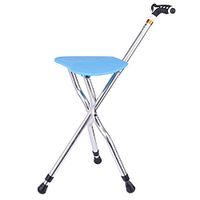 DGS Folding Walking Stick With Seat Adjustable Height Tripod Cane Hiking Chair Aluminium Portable Fishing Rest Stool With LED Light For Elder,2