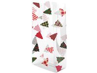 Christmas Cello Bags 100 Count - Small - Plaid Trees