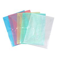 HuntGold Envelope Folder with Snap Button Document Envelopes A4 Size PVC Waterproof for Office Randamly-10C(0.1mm)