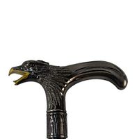 Treasure Gurus Silver Metal American Bald Eagle T Handle Cane 2pc Shaft Travel Walking Stick