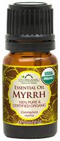 US Organic 100% Pure Myrrh (Commiphora myrrha) Essential Oil - Directly sourced from The Horn of Africa - USDA Certified Organic - Use Topically or in Diffuser - Suitable for All Skin Types (5 ml)