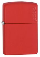 Zippo Personalized Message Engraved on Backside Customized Basic Styles Matte Colors Windproof Lighter (Red Logo)
