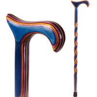 Brazos Walking Cane for Men and Women Handcrafted of Lightweight Wood and made in the USA,  Blue Wood, 40 Inches