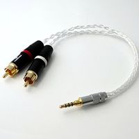 1/8 3.5mm Trrs Balanced to 2 RCA Male Hi-end Pcocc Silver Plated Cable Audio Adapter