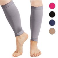 Calf Compression Sleeve for Men and Women - 1-Pair, 23-32 mmHg - Footless Socks for Shin Splint and Leg Cramps Pain Relief, Running, Sports, Travel - Nude, Large