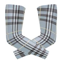 LEVEIS Blue Plaid Arm Sleeves UV Protection for Men Women Sunblock Protective Gloves Running Golf Cycling Driving Long Arm Cover 1 Pair