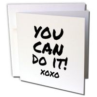 3dRose Greeting Cards, 6 x 6 Inches, Pack of 6, You Can Do It Xoxo, Words of Encouragement (gc_195620_1)