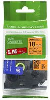 LM Tapes - Premium 3/4" (18mm) Black on Bright Orange Compatible TZe P-touch Tape for Brother PT-E500, PTE500 Label Maker with FREE Tape Guide Included