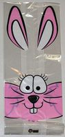 tkcathyschaos lot 20 Pink Easter Bunny Rabbit Cello Clear Goody Bags Candy Gifts Treats 5x11