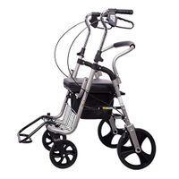 Rolling Walkers Shopping Cart Old Man Trolley Travel Aids Can Take A Folding Wheelchair Portable Trolley Gift Can Bear 100 Kg (Color : Black, Size : B.606596-105CM)