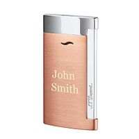 Personalized S.T.Dupont Slim 7 Single Torch Flame Lighter - Brushed Copper & Chrome with Free Laser Engraving