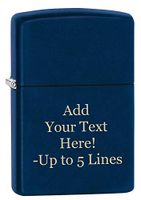 Zippo Matte Colors Pocket Lighter Indoor Outdoor Windproof (Navy Blue)