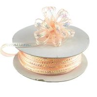 Ben Collection 1/4" X 25 Yards Iridescent Pull String Bows Ribbon (Light Peach)