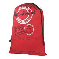 Blank Santa Sack, Personalized Christmas Gift Bag with Drawstring and Gift Ribbon Jumbo Size 27.6"x19.7"（Red）