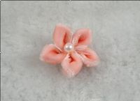 30 Pcs Flannel Plus Beads Pentagonal Flowers Craft DIY Applique U Pick (Bloodfang)