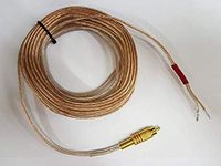 Gold Plated Metal RCA (PHONO) Red to Open 16 awg Speaker Wire Leads (Heavy Duty 16 Gauge) 35 Foot