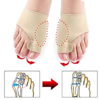 MEET Bunion Splints Toe Straightener, Big Toe Corrector Protectors, Support Sleeve with Silicone Separators and Pad for Hallux Valgus Pain Relief Day and Night Time,1 Pair Set
