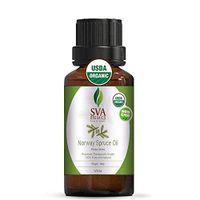 SVA Organics Norway Spruce Essential Oil Organic 10 ml 100% Pure Natural USDA Certified Premium Therapeutic Grade Oil for Skin Care, Hair Care, Aromatherapy, Body Massage