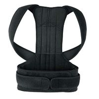 Adjustable Back Posture Corrector Clavicle Spine Shoulder Lumbar Brace Support Belt Correction,Black,S