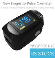PPY Fingertip Pulse Oximeter, Blood Oxygen Saturation Monitor for Pulse Rate with Lanyard - Black PO01-N16