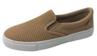 SODA Tracer Slip On White Sole Shoes Fashion Sneakers, Tan, Loafer (10)
