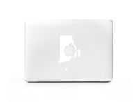 Rhode Island RI Outline Silhouette Vinyl Sticker Decal Skin For MacBook Pro (White)