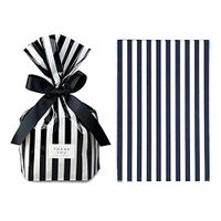 We Moment Black Stripe Clear Cello Bags Candy Plastic Favor cellophane Treat Bags,Pack of 50