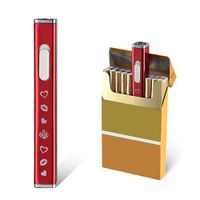 JOUGE Usb Mini Lighters Rechargeable Eletric Cigarette Lighter Flameless Windproof Lightweight Coil Slim Lighter (Red)