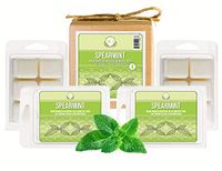 Aira Soy Wax Melt - Organic, Vegan, Kosher, Scented Soy Wax Cubes w/Essential Oil Blends - No Chemical 100% Soy Tart for Electric/Tealight Melters - Hand-Poured Soy Tarts - Fresh Spearmint - 4 Pack