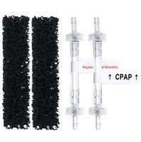 Essential Values 12 Month Supply Cartridge Filter Replacement (2 Charcoal Sponges + 2 Check Valves) – an Aftermarket Replacement for SoClean 2 Machines | Model SC1200 – Grey Cartridge Sold Separately